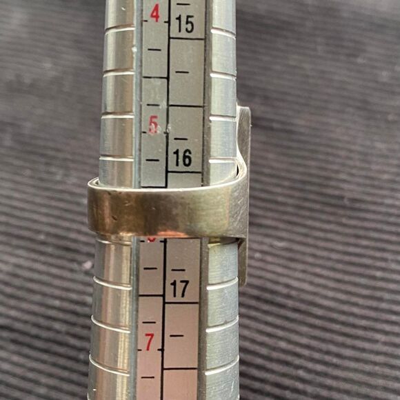 Vintage Sterling Silver Tiger's Eye double stone thick Ring. Signed M.F.I.G. 6 - Picture 8 of 8